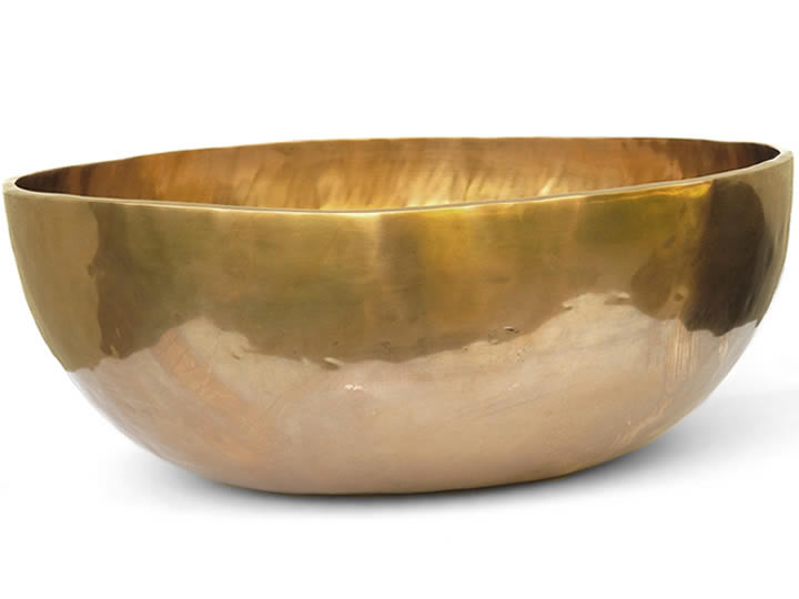 Tibetische XXL Klangschale 12320 Gr. - Fußklangschale Hopi Herz + Sonne - sehr tiefer Klang