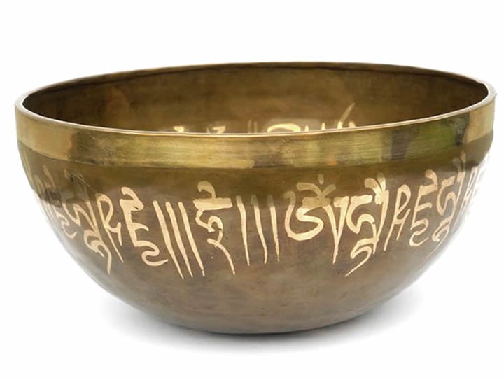 Tibetische Klangschale 1875 Gr. mit Gravur "Medizinbuddha"