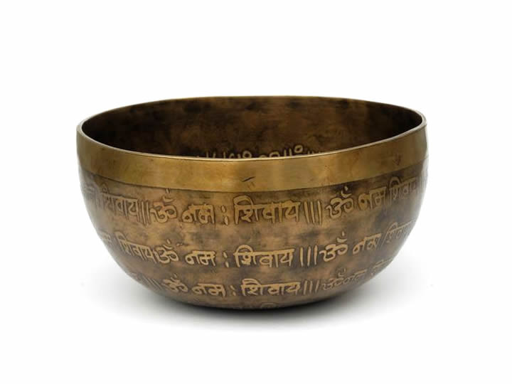 Tibetische Gravur Klangschale 720 Gr. mit Gravur "Shiva"