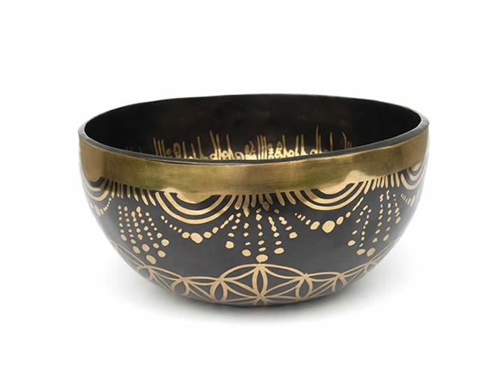 Tibetische Klangschale 940 Gr. "Blume des Lebens"