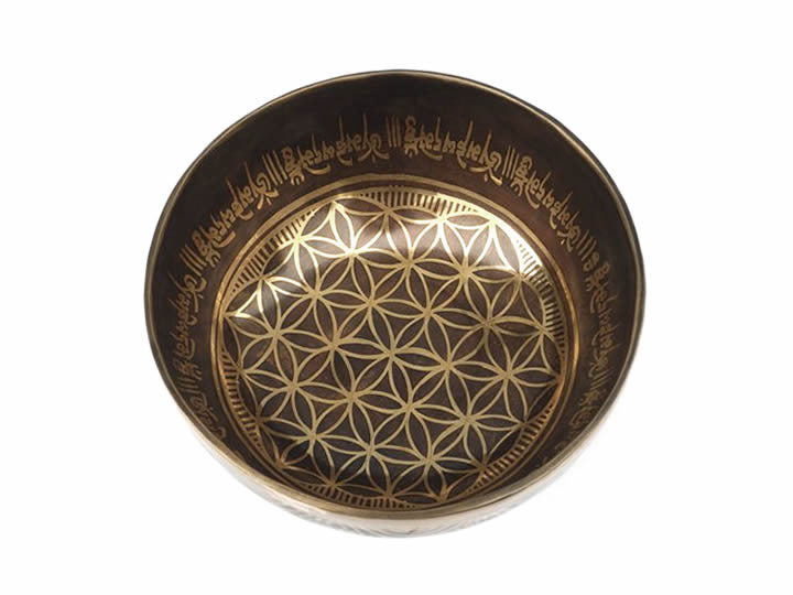 Tibetische Klangschale 960 Gr. "Blume des Lebens"