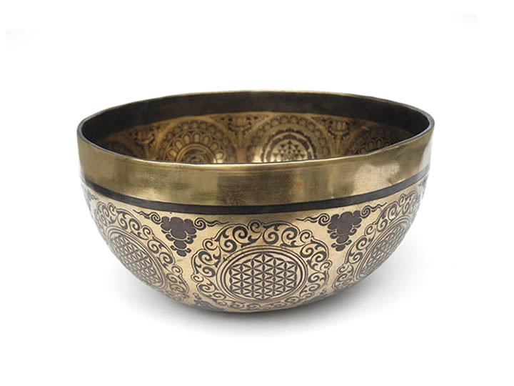 Tibetische Gravur Klangschale 805 Gr. Alphawelle