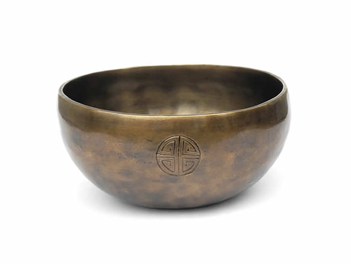 Tibetische Gravur Klangschale 670 Gr. Hopi Herz