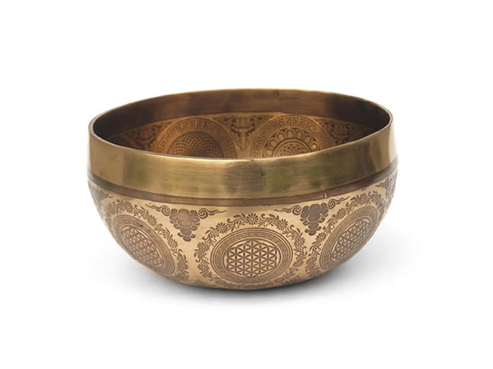 Tibetische Gravur Klangschale 575 Gr. Saturn