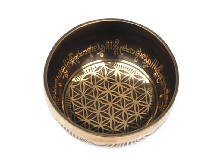 Tibetische Klangschale 540 Gr. Jupiter "Blume des Lebens"