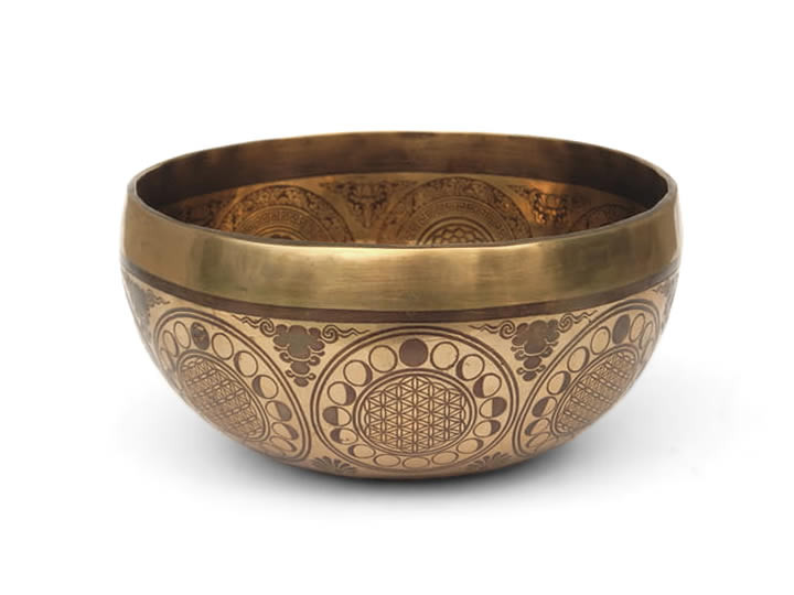 Tibetische Gravur Klangschale 855 Gr. Tibetische Gravur Klangschale 855 Gr.