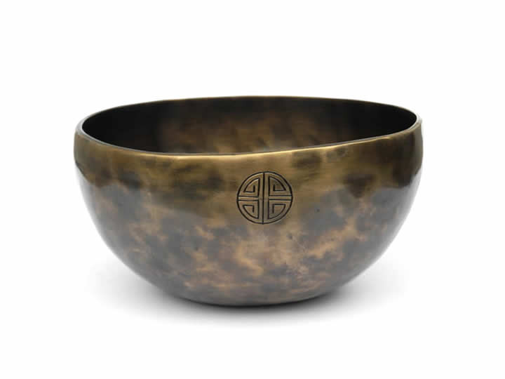 Tibetische Gravur Klangschale 925 Gr. Platonisches Jahr + Sonne