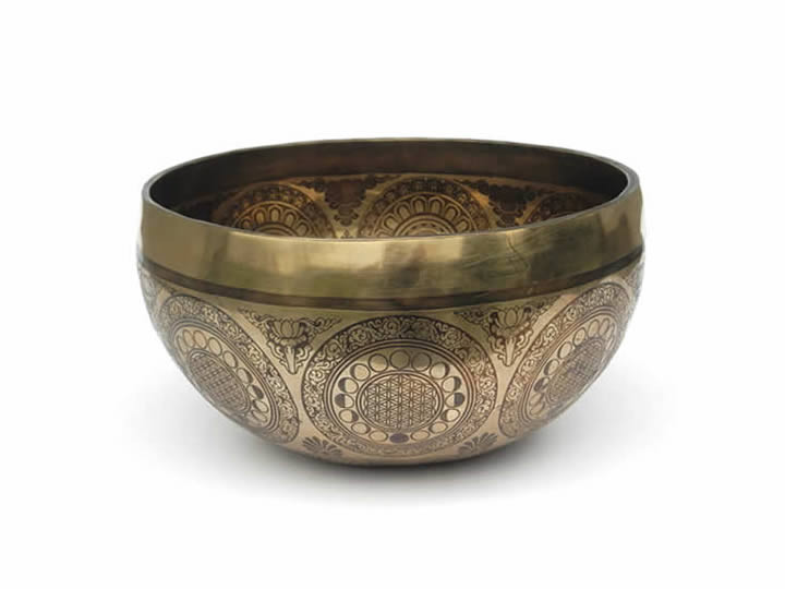 Tibetische Gravur Klangschale 805 Gr. Sonne + Jupiter