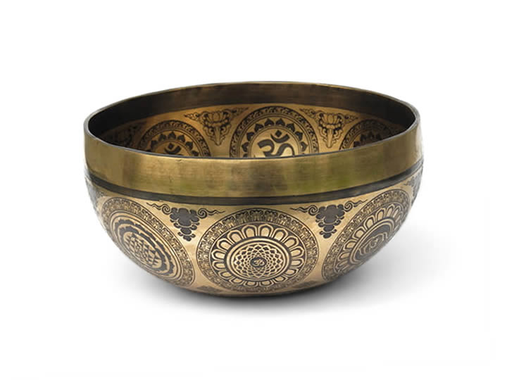 Tibetische Gravur Klangschale 740 Gr. Biorhythmus Körper