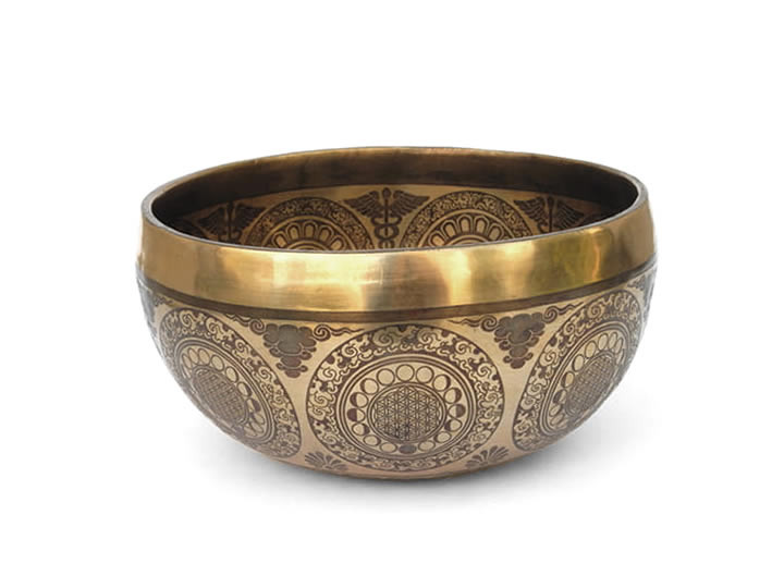Tibetische Gravur Klangschale 835 Gr. Saturn Tibetische Gravur Klangschale 835 Gr. Saturn