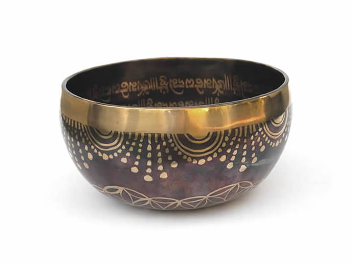 Tibetische Gravur Klangschale 855 g Buddha "grüne Tara" Tibetische Gravur Klangschale 855 g Buddha "grüne Tara"