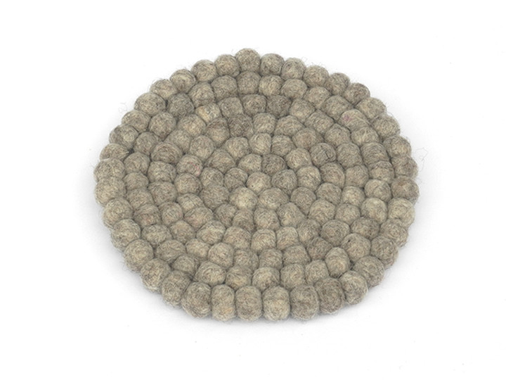 Klangschalenkissen Filz 14 cm uni blassbraun