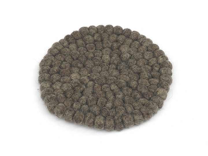 Klangschalenkissen Filz 14 cm uni sepiabraun