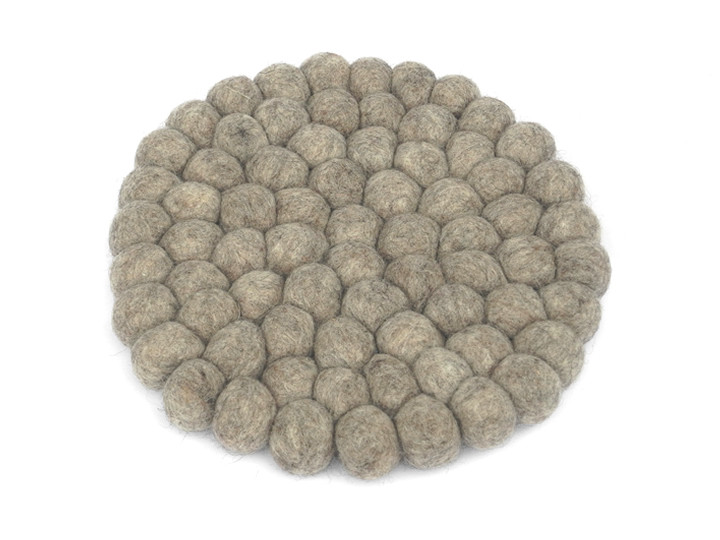 Klangschalenkissen Filz 17 cm uni - blassbraun