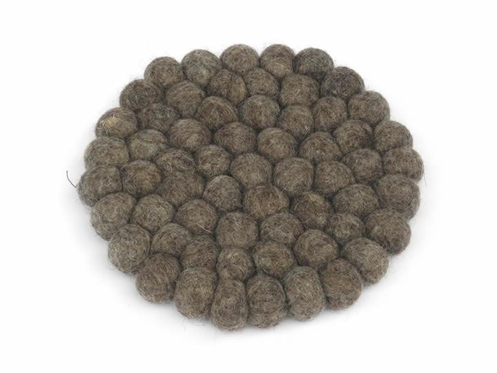 Klangschalenkissen Filz 17 cm uni - sepiabraun