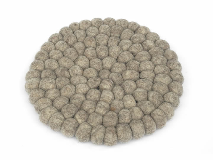 Klangschalenkissen Filz 22 cm blassbraun