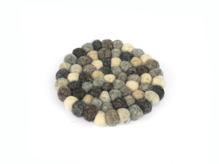 Klangschalenkissen Filz 10 cm grau-braun-creme