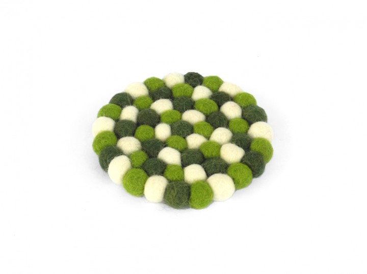 Klangschalenkissen Filz 10 cm grün-weiß