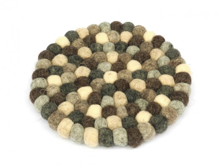 Klangschalenkissen Filz 22 cm grau-braun-creme