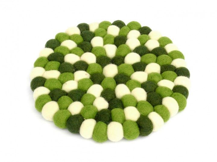 Klangschalenkissen Filz 22 cm grün-weiß