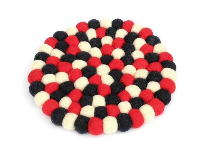 Klangschalenkissen Filz 22 cm rot-blau-weiß
