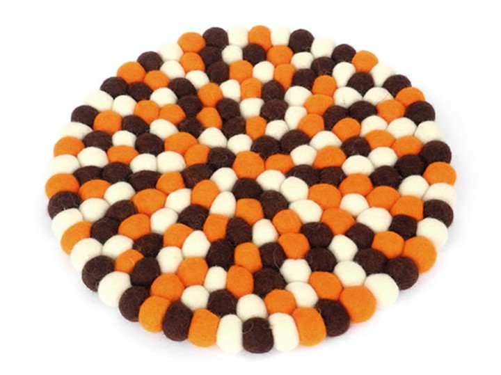 Klangschalenkissen Filz 30 cm braun-orange-weiß