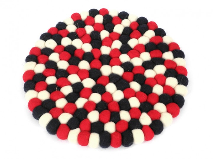 Klangschalenkissen Filz 30 cm rot-blau-weiß