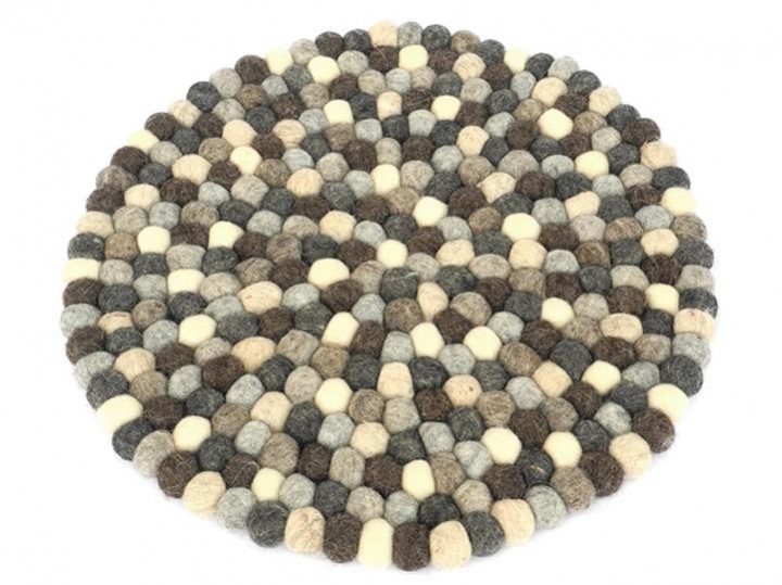 Klangschalenkissen Filz 40 cm grau-braun-creme