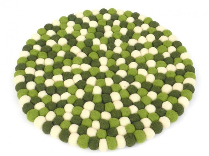 Klangschalenkissen Filz 40 cm grün-weiß