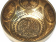 Tibetische Gravur Klangschale 995 Gr. "Weiße Tara"