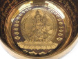 Tibetische Gravur Klangschale 850 g Mondknoten Buddha "Weiße Tara"