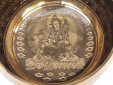 Tibetische Gravur Klangschale 855 g Buddha "grüne Tara"