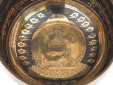 Tibetische Gravur Klangschale 580 g Alphawelle + Thetawelle - Medizinbuddha