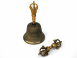 Set tibetische Tempelglocke + Dorje mittel - Qualität: Premium
